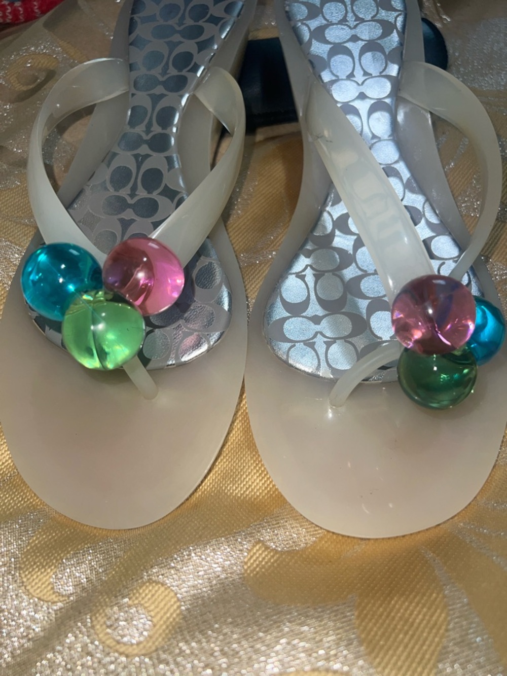 New Coach Madlena Clear Jelly Sandals With Baubles- Size 8.5 - Picture 2 of 8